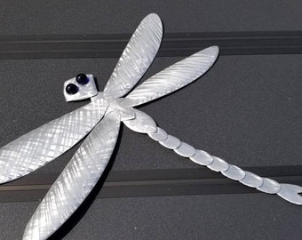 3D Metal Dragonfly Hand Cut and Shaped from Aluminum, Will Not Rust, Great for Outdoor Use for Deck or Garden, Mother's Day Gift Idea