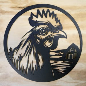 13 Inch Chicken Farm House Decor, Farm Animal Decor for Kid&#39;s Room, Chicken Metal Art, Farm Animal Monogram, Barnyard Friends Metal Art