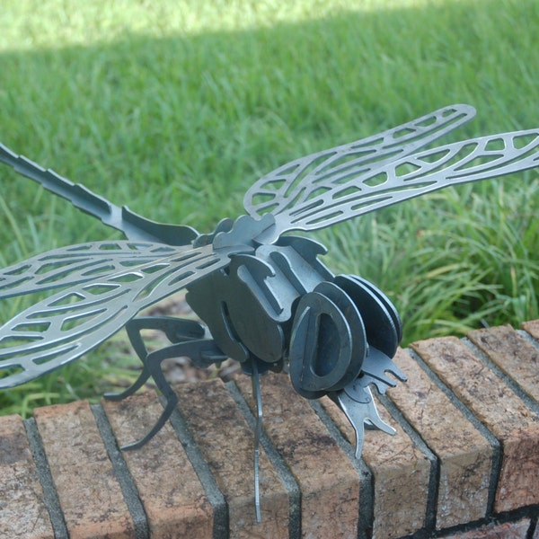 Metal Dragonfly, 3D Dragonfly, Dragonfly Garden Art, Outdoor Dragonfly Sculpture, Dragonfly Puzzle, Dragonfly Decor, Dragonfly Metal Art