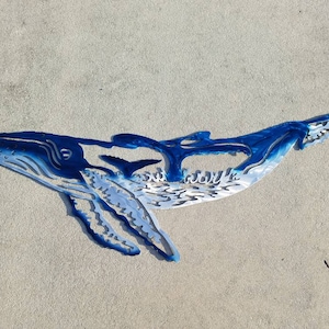 Aluminum humpback whale Wall Art, Metal Fish Art, Metal Ocean Art, Fishing Gift, Tropical Decor, Tropical Fish Art, Handmade Fish Art