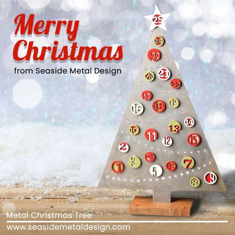 Christmas Advent Calendar Metal Christmas Tree Etsy