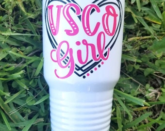 VSCO Girl 30 oz Stainless Steel Sublimated Tumbler, Great Christmas Gift for Teenage Girl