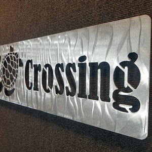 Turtle Crossing Sign - Metal Turtle Xing - Metal Wall Art - No Rust Metal Wall Decor - Turtle Lover - Beach House Decor - Patio Decor