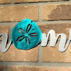 Aluminum Home Sign with Sand Dollar or Starfish, Made from Non Rust Aluminum, Great for New Home Housewarming, Outdoor Patio Decor