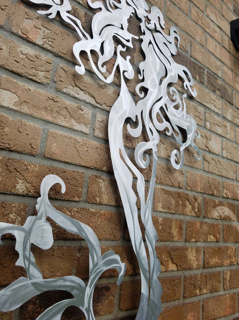 Mermaid Metal Wall Art, Aluminum Mermaid, Metal Mermaid, Fish Metal Art ...