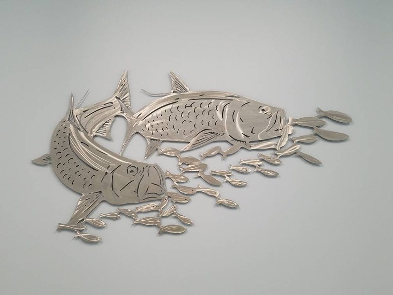 Aluminum Tarpon Metal Fish Wall Art Tropical Decor Gift For Fisherman Or Dad