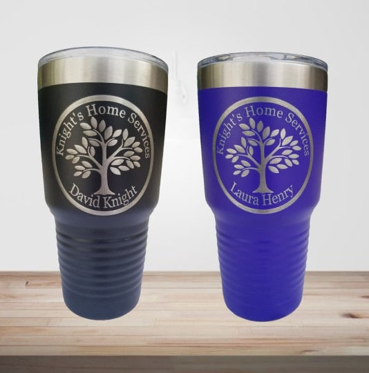 Your Logo Here Set of 10 Laser Etched Metal Tumbler/Metal Travel Cup/ Stainless Steel Coffee Mug/Travel To-Go Tumbler/Insulated Tumbler