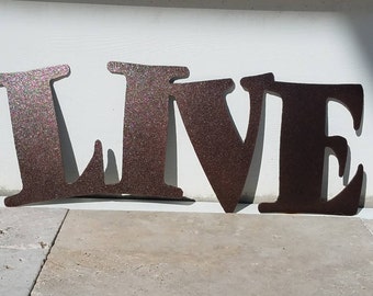 Metal Live Sign - Metal Letters - Metal Wall Art - Live Laugh Love - Outdoor Decor - Home Decor - Word Art - Quote Set - Wall Art Metal