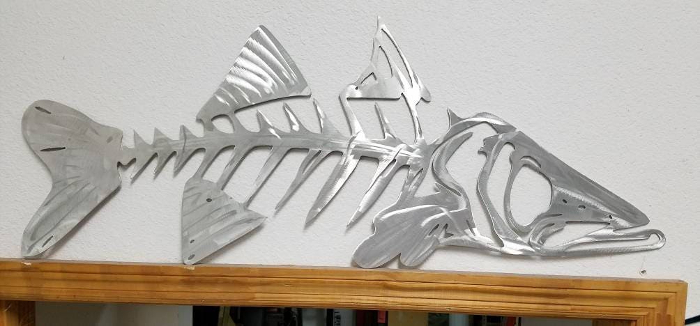 Snook Wall Art, Snook Skeleton Hanging, Aluminum Metal Art, Metal Snook