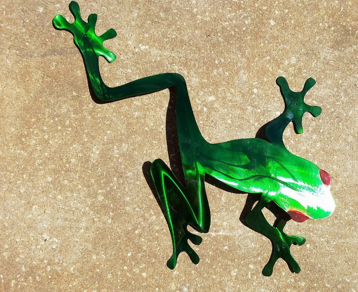Tree Frog Wall Art, Tree Frog Metal Art, Stainless Steel Wall Decor