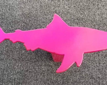 Mommy Shark Trailer Hitch Cover, Bull Shark Hitch Plug for Wife or Mom in Raspberry