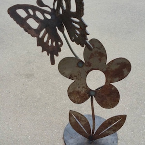 Metal butterfly garden art