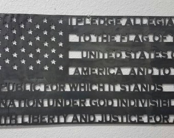 Metal American Flag, Pledge of Allegiance, Patriotic Gift, 4th of July, Veteran Gift