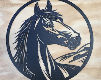 13 Inch Horse Home Decor, Farm Animal Decor for Kid's Room, Horse Metal Art, Farm Animal Monogram, Barnyard Friends Metal Art