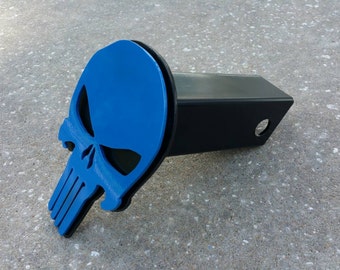 Punisher trailer hitch cover thin blue line