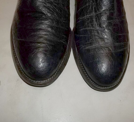 Bottines Justin Cowboy Western Roper – Noir – Taille 9D – Vintage Made In Mexico