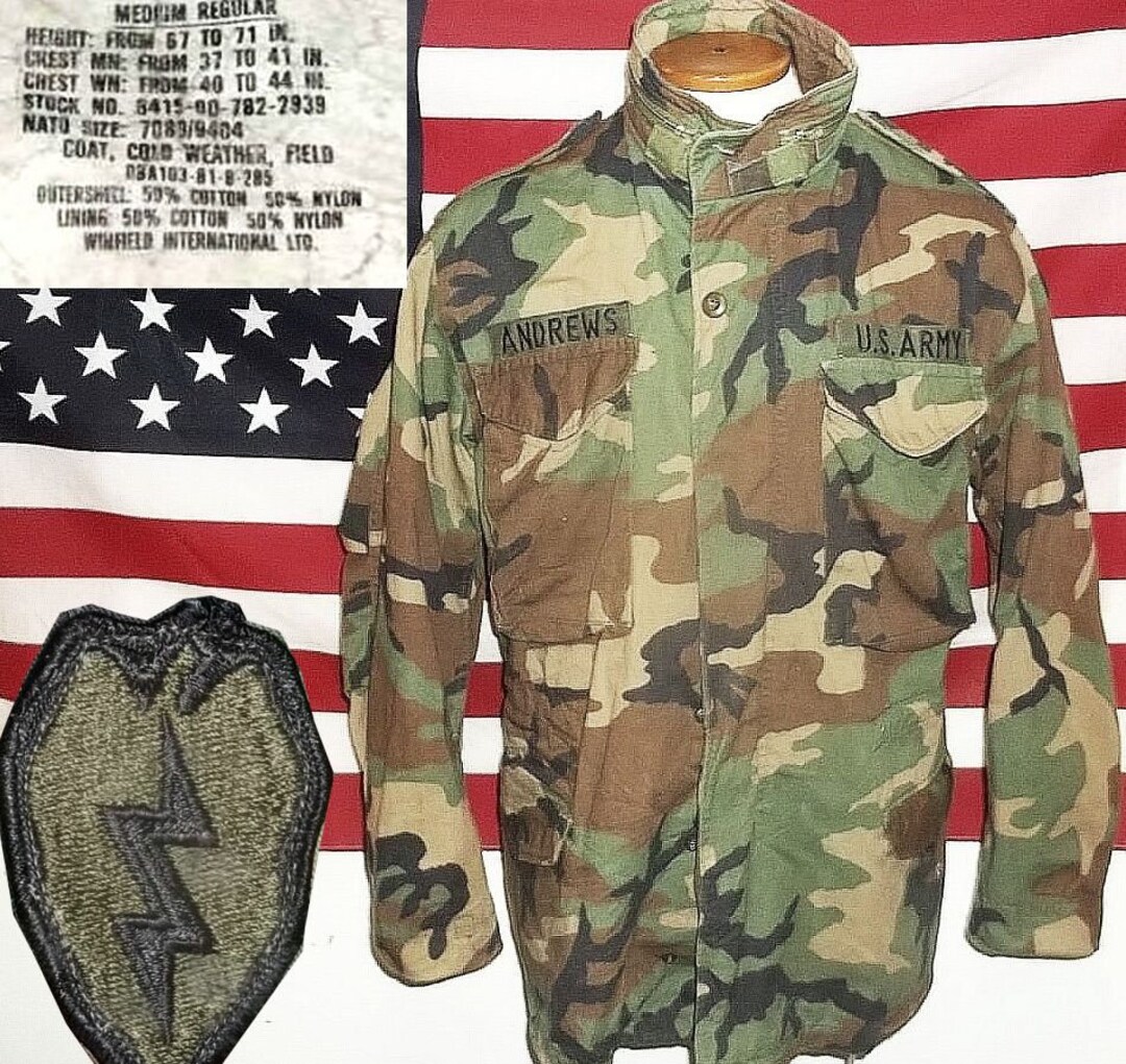 US Army M65 Field Jacket Woodland Camo 25th Infantry Tropic - Etsy Canada