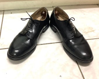 NOS 90s Vintage Military U.s.navy Leather Service Shoes USN Oxford
