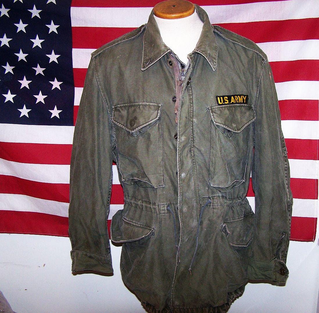 VINTAGE US ARMY M-1951 M51 FIELD JACKET KOREAN WAR SIZE