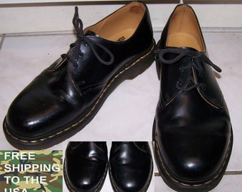 Doc Dr Martens 1461 Schwarz Leder Oxfords Glattes Schwarzes Leder UK 10 US 11 Herren kaum getragen Neuwertiger Zustand mit kostenlosem Versand nach USA