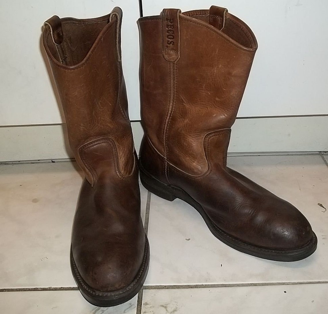 Red Wing Work Boots Nailseat Pecos Model 1178 Brown Leather Etsy
