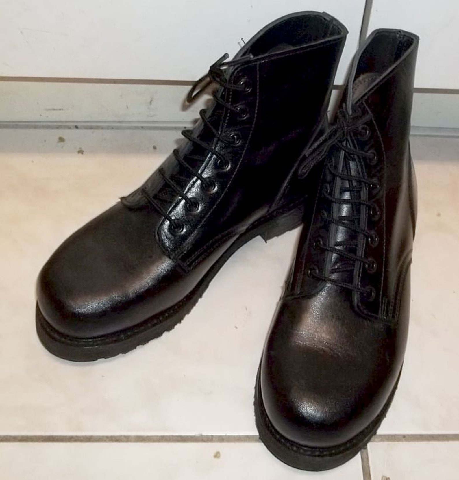 Vintage Canadian Army parade boots by Boulet black leather Air Etsy