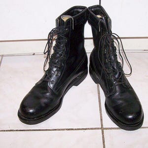 Army Combat Boots Vietnam War Era Addison Black Leather Good  display picture 1