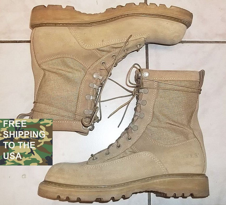 Bates Desert Combat Boots Goretex Lining Mens 8.5 R Vibram Soles