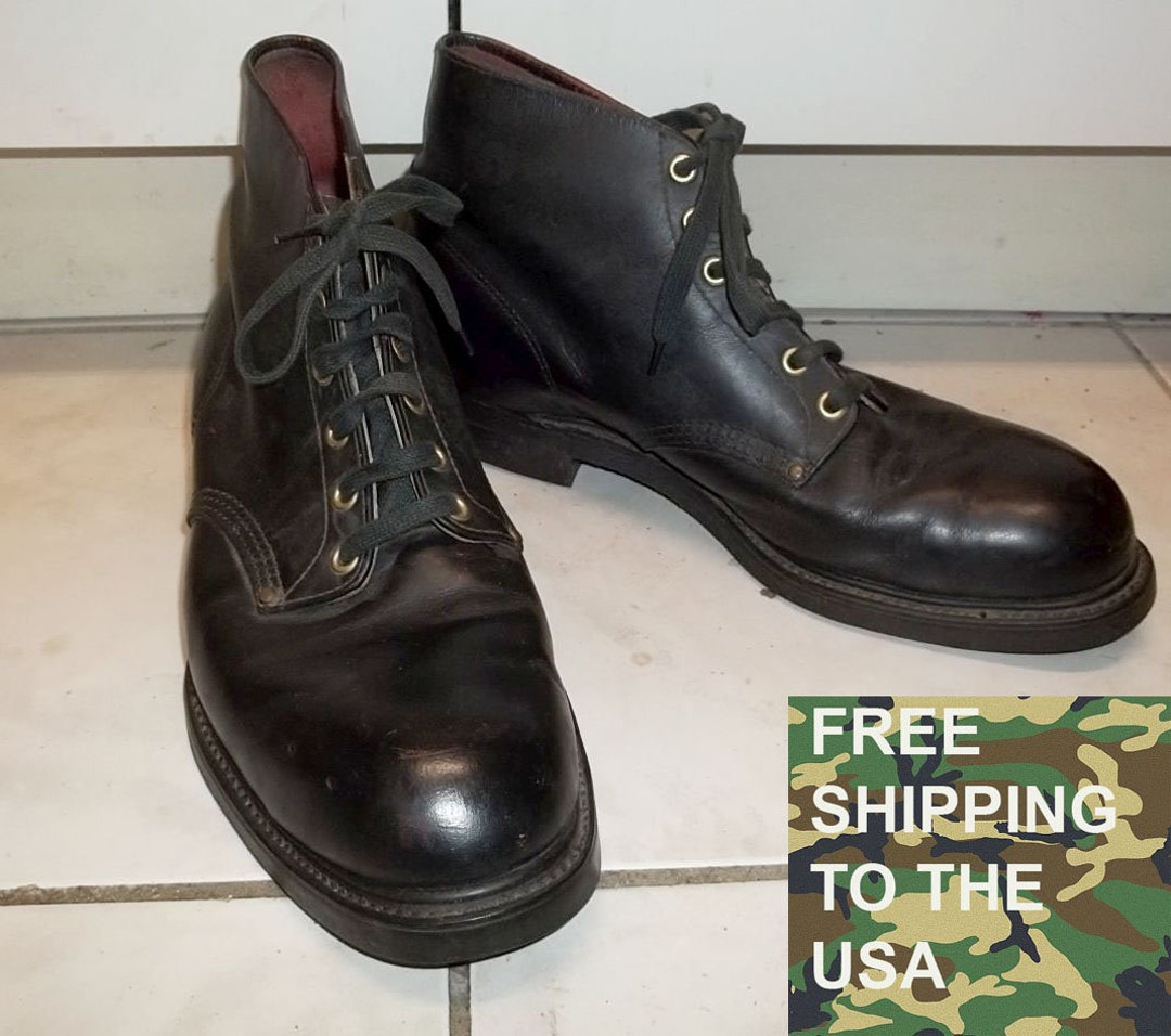 Hy Test Safety Boots Ankle Laced Steel Toes Black Leather Oil Resistant