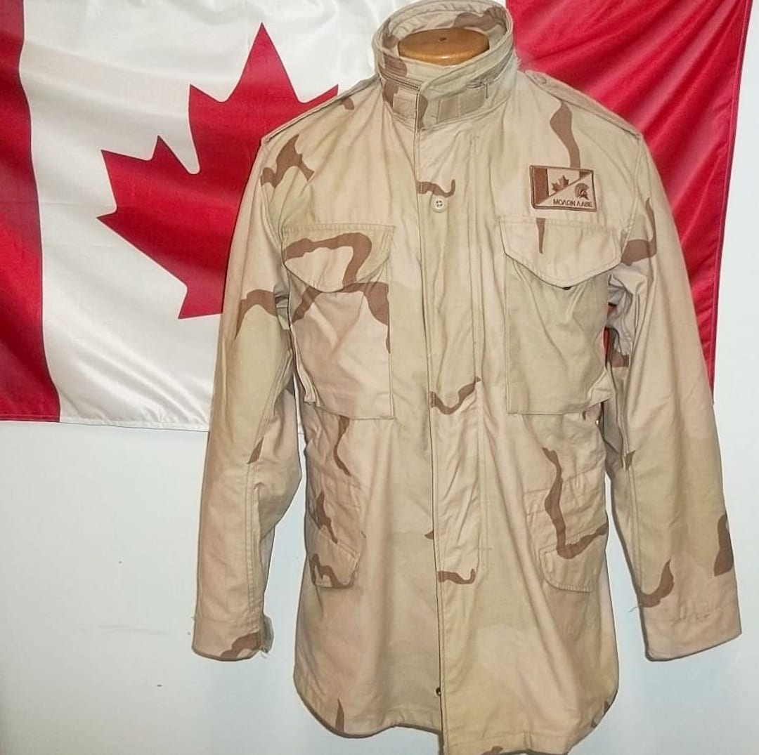 M65 Field Jacket Desert Camo Tricolor Molon Labe Patch Boyfriend Small