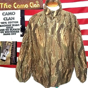 Hunting shirt Camo Clan Vietnam US Army advisor tiger stripe camo pattern large size laundered good collectible with free US shipping