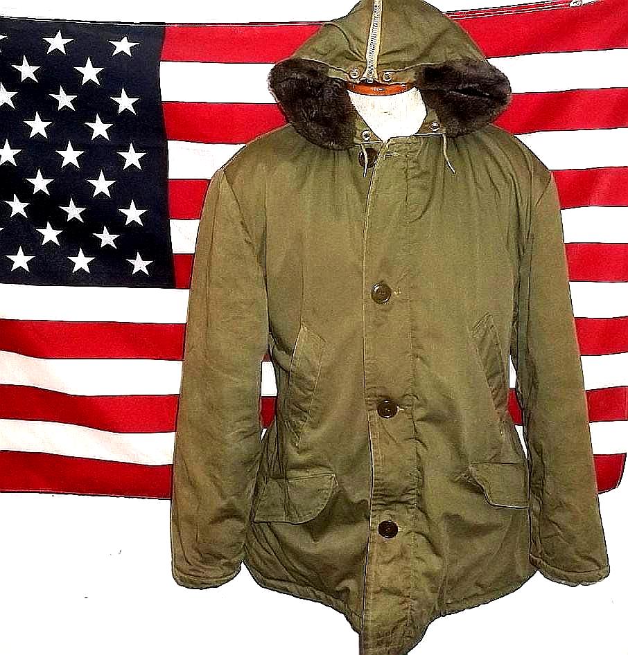 ミリタリー　ARMY AIR FORCE STYLE B-9 PARKA Vintage US USAF Green Winter Aircrew B-9 Type Quilted Split Hood