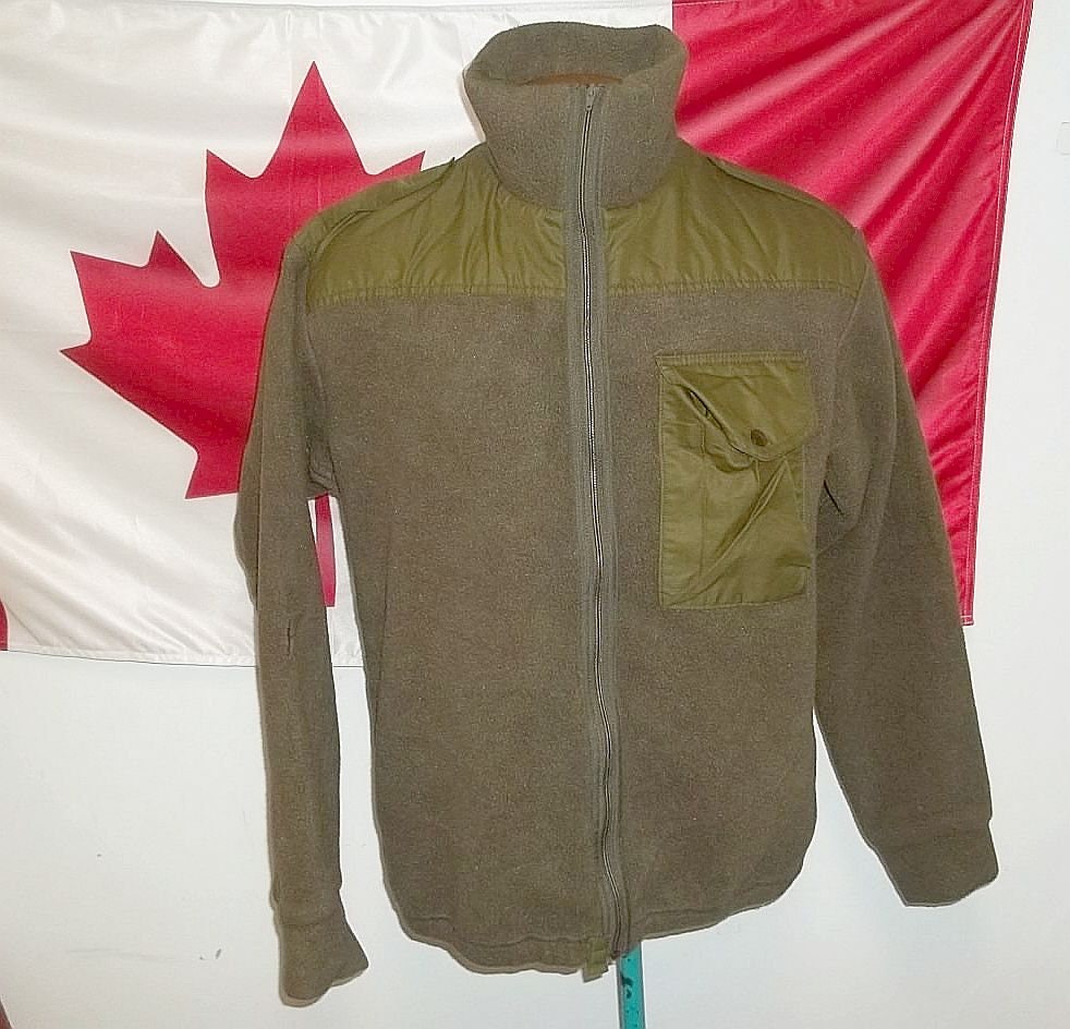 Vintage Canadian Army combat sweatshirt fleece zip front olive Etsy