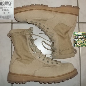 Rocky Goretex Army Combat Boots Tan 