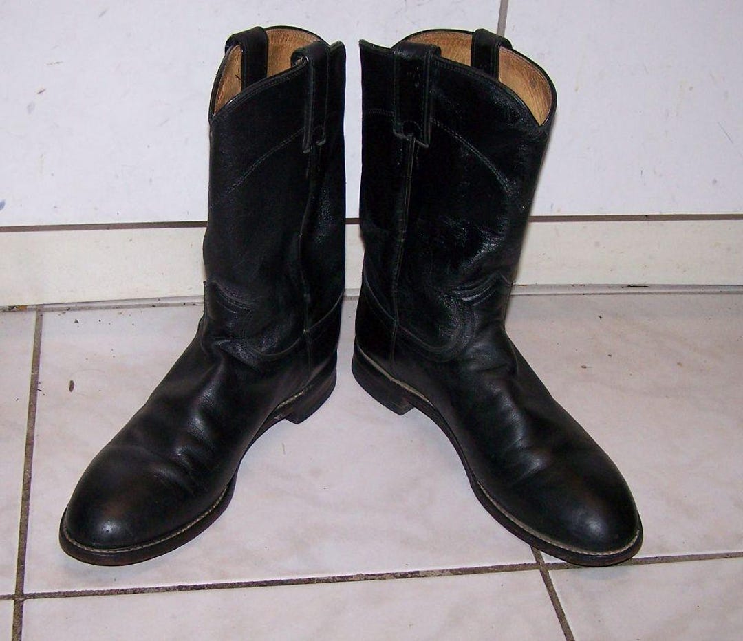 Justin Classic Black Roper Style 3133 Cowboy Boots Mens Size 12 D USA Justin Boots | Shoes | Justin Vintage Classic Black Roper  main image 3