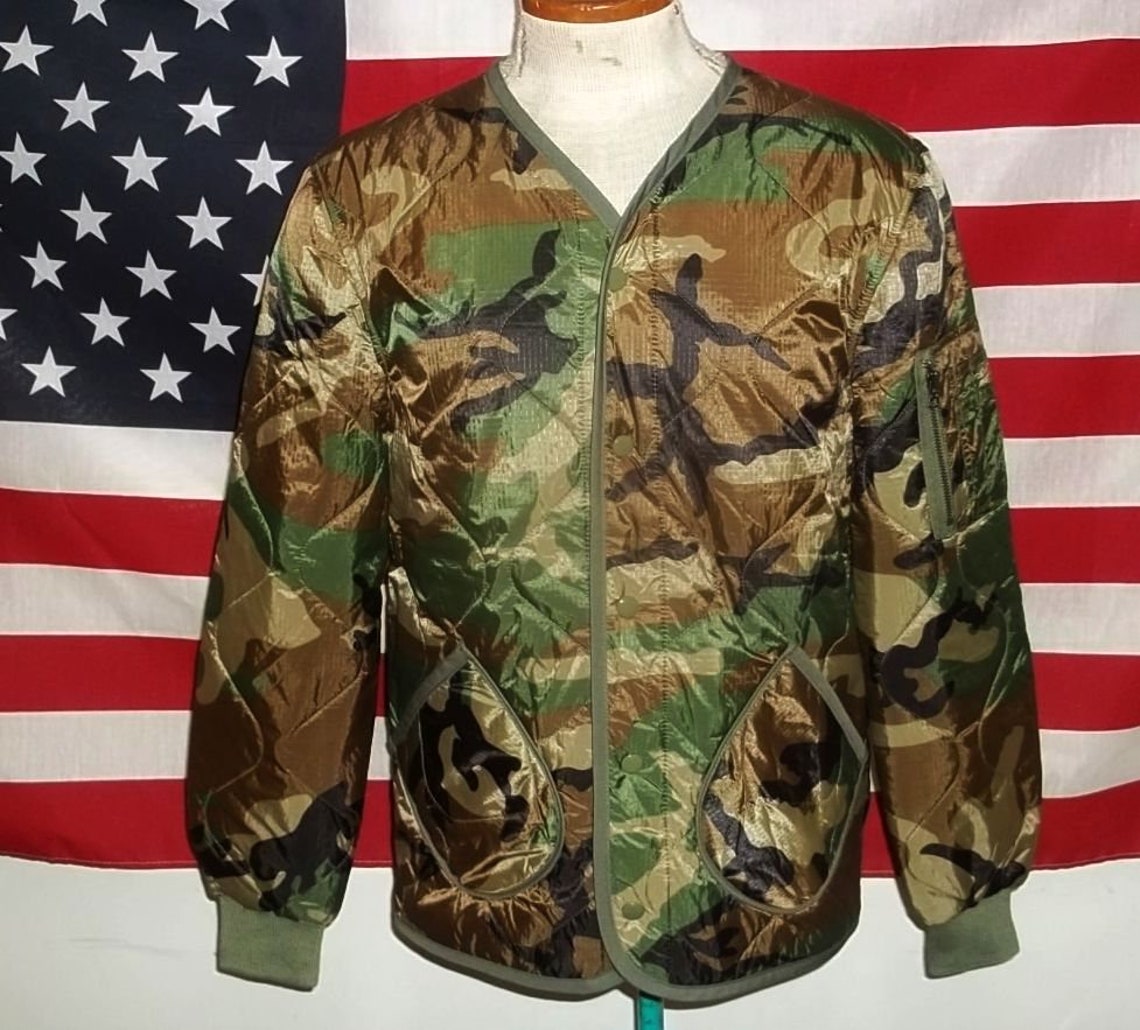 Alpha M65 field jacket liner quilted windbreaker woodland camo Etsy