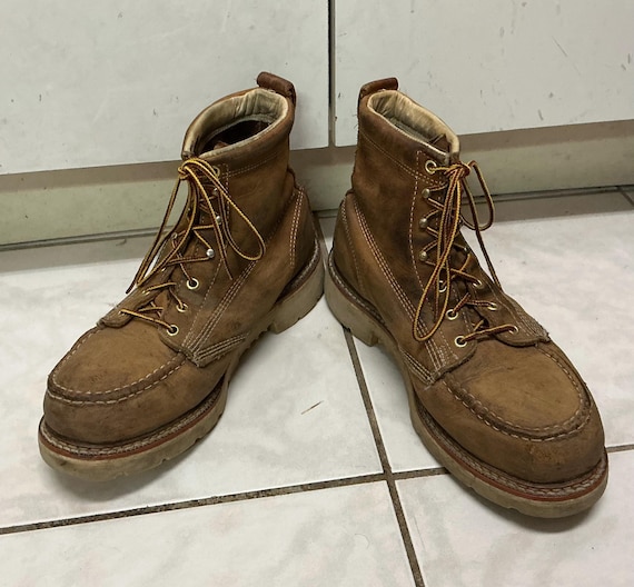 Thorogood, Thorogood work boots steel toes American Heritage moc toe 6” tan color US 9.5D
