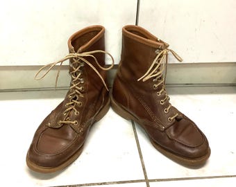 Vintage Mason Chippewa Work Sport Hunting Leather Men's Soft Moc