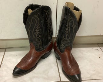 Laredo Men’s 8.5D Brown Snake Print Western Cowboy Boots Leather Exotic Print Brown Cowboy Leather Boots for Men for Sale | Shop New  main image 4