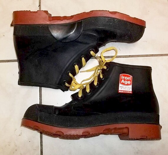 Iron Age rubber boots safety work ANSI Z41 PT83 steel… Gem