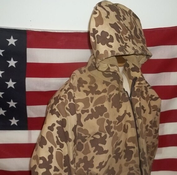 Orvis Hunting Jacket Fishing Parka Rubber Coated Cotton Duck Hunter Camo Medium Size Gently Worn Good Condition New Lowered Price