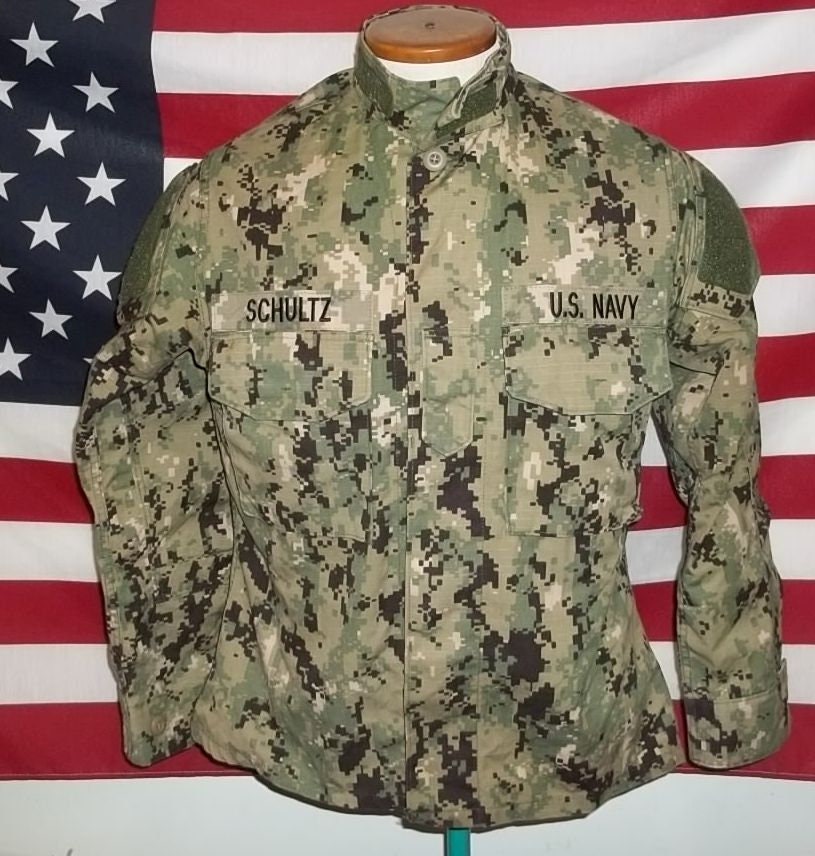 Navy Shirt Digital Camo Working Blouse 