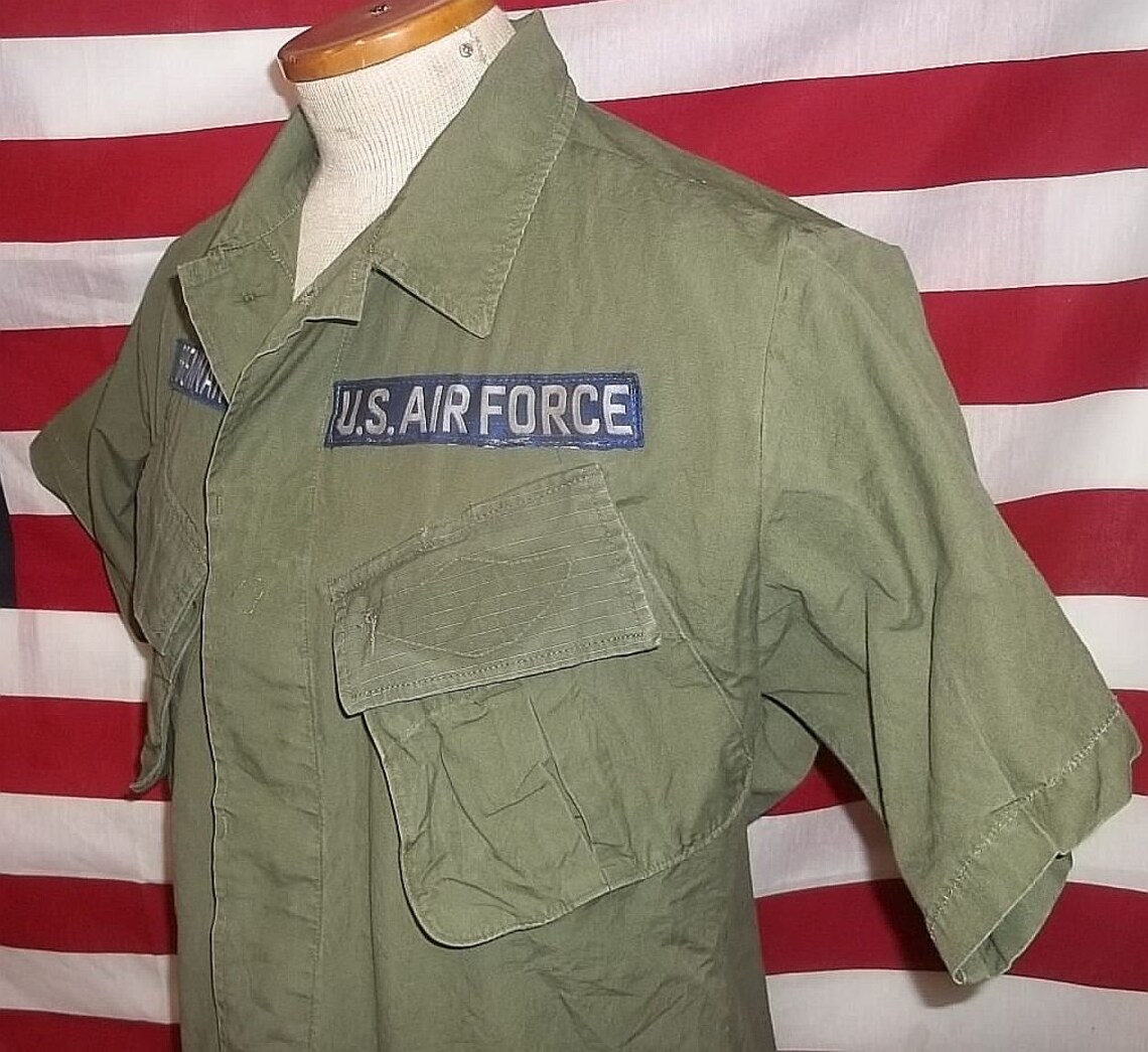 Vintage Vietnam USAF jungle shirt US Army cutoff sleeves | Etsy