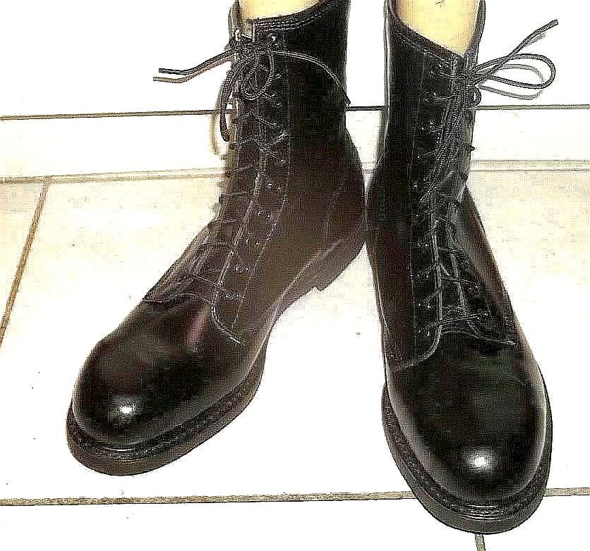 Lehigh Vintage Black Leather Steel Toe Safety Boots 8.5 E 31045R037 Work Shoes Vintage leather work boots - Gem main image 2