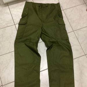 Vintage Canadian Army pants windproof BDU field olive strong cotton nylon large regular 38x31