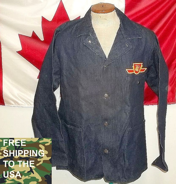 Vintage denim work jacket TTC Toronto Transit Comm