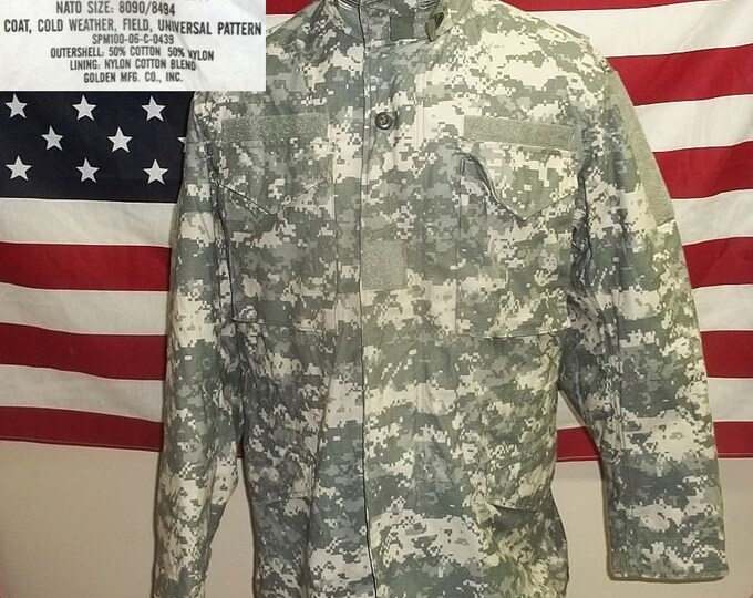 US Army M65 Field Jacket ACU Digital Camo Small Long Slightly Worn Very