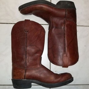 ジョージアワークブーツ：ブラウンレザーファーム＆ランチブーツ、サイズ10.5 M