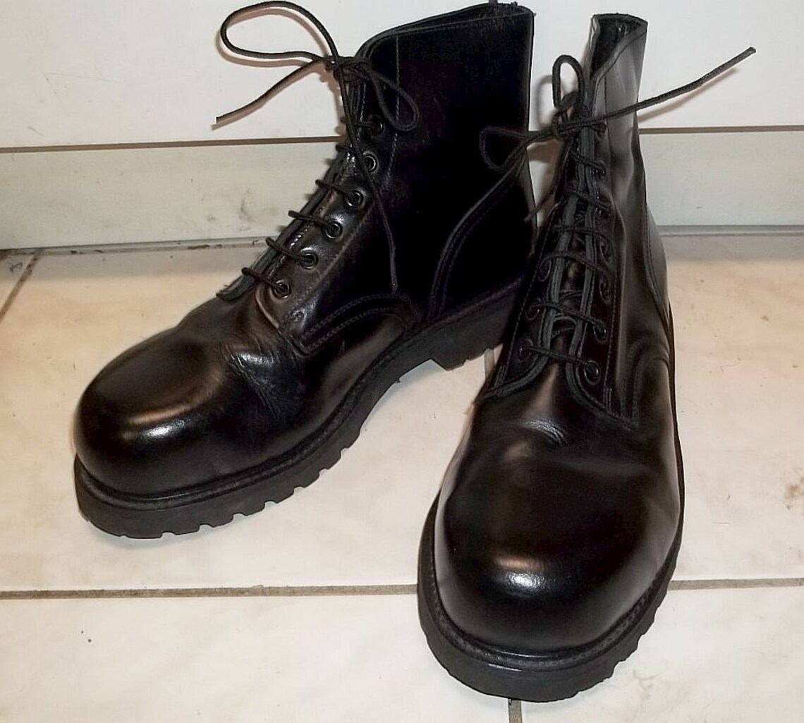 high gloss parade boots