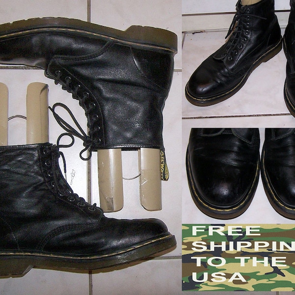 Dr Martens 1460 boots bleck leather Air Wair bouncing soles UK12 US13 very good condition with free shipping to the USA